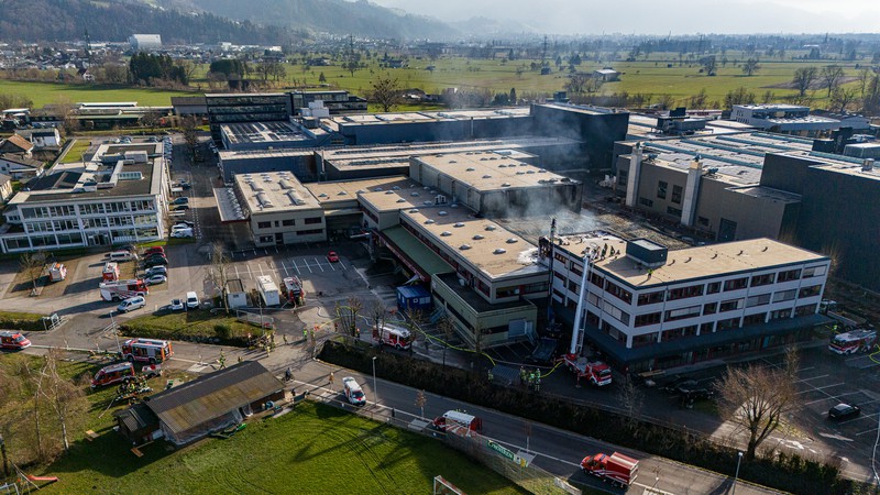 Großbrand Wolfurt Feuerwehreinsatz aufgenommen von der V-Bildwerkstatt