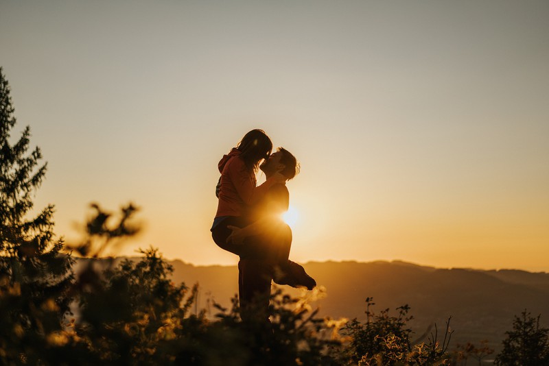 Paarshooting bei Sonnenuntergang